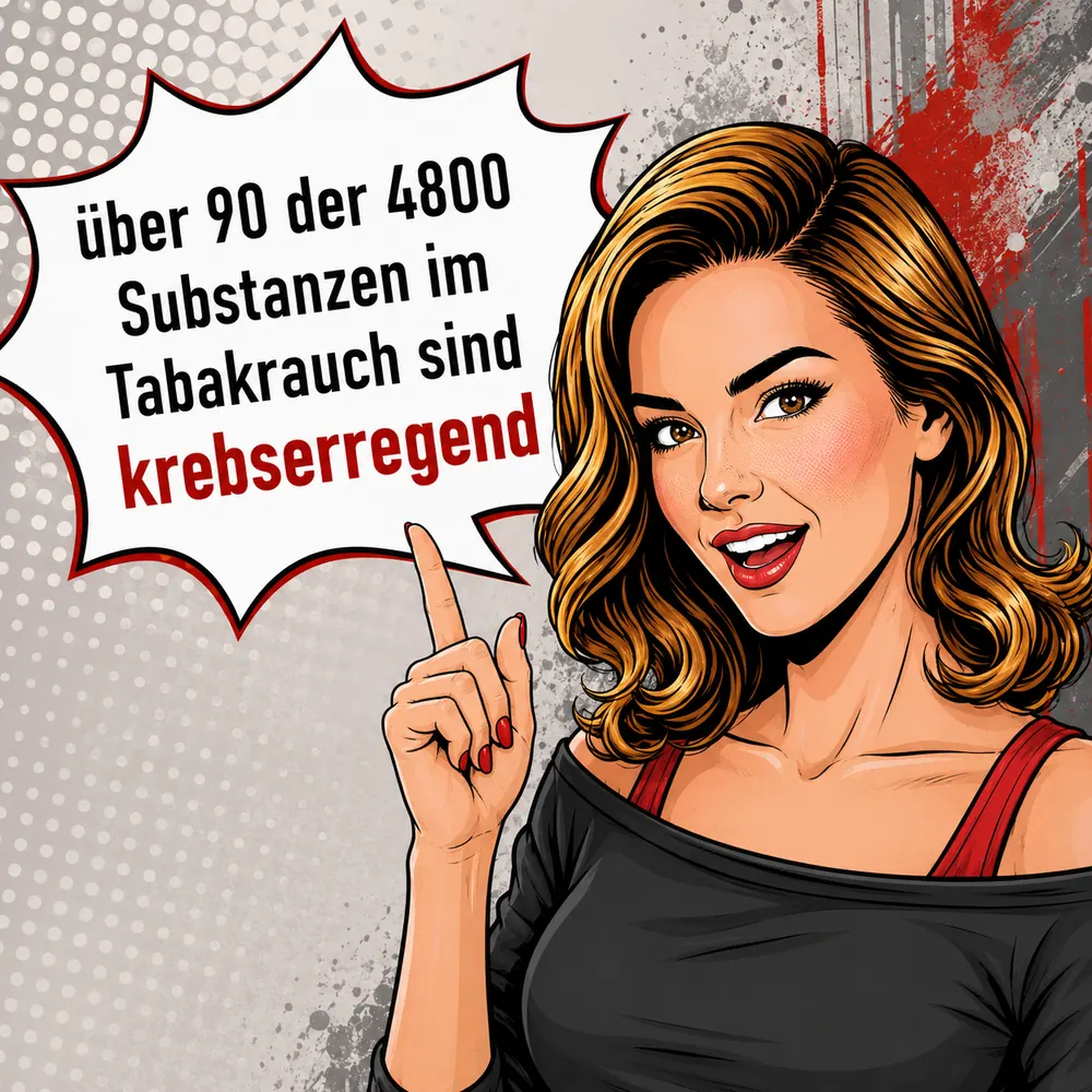Faktenbild 2: Beim Verbrennen von Tabak entstehen tausende chemische Verbindungen. Ein Teil dieser Stoffe gilt als gesundheitsschädlich oder krebserregend.