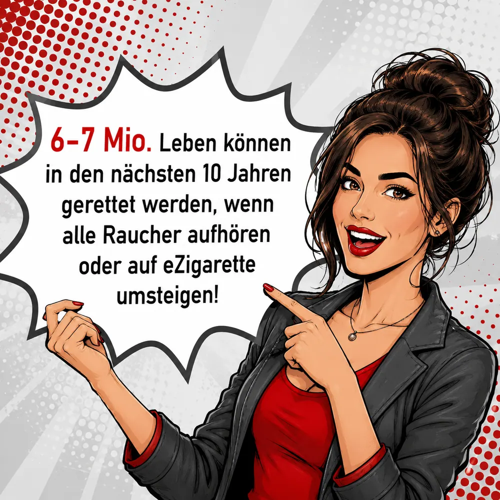 Faktenbild 11 – Fazit: Die bisherigen wissenschaftlichen Erkenntnisse zeigen, dass die E-Zigarette für erwachsene Raucher eine deutlich risikoärmere Alternative zur Tabakzigarette sein kann.